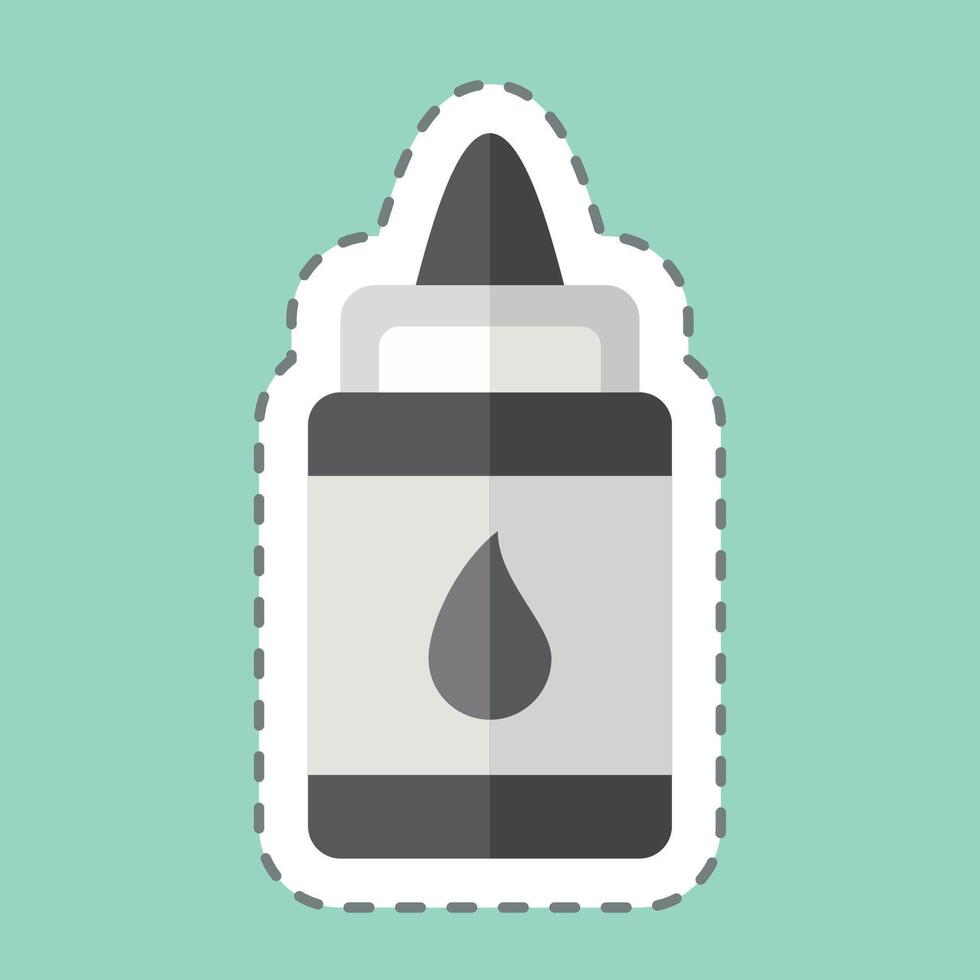Sticker line cut Glue. related to Kindergarten symbol. design editable vector
