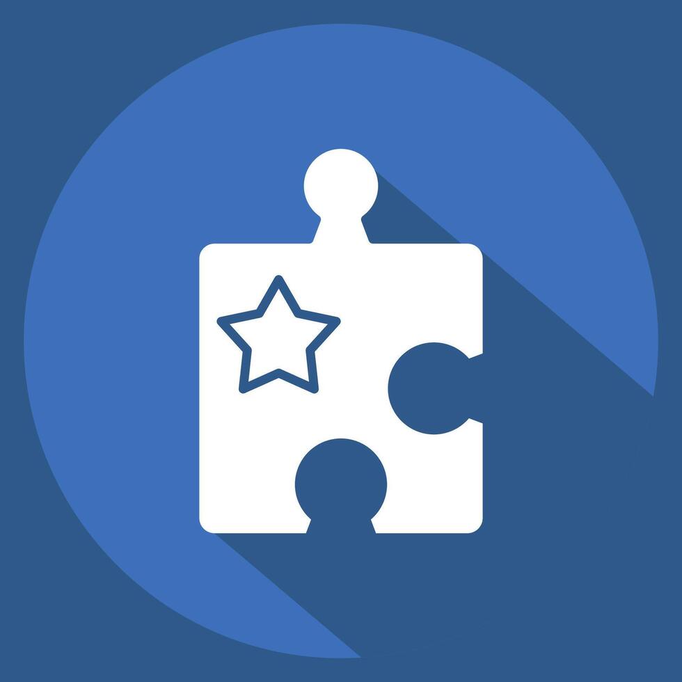 Icon Baby Puzzel. related to Kindergarten symbol. long shadow style. design editable vector