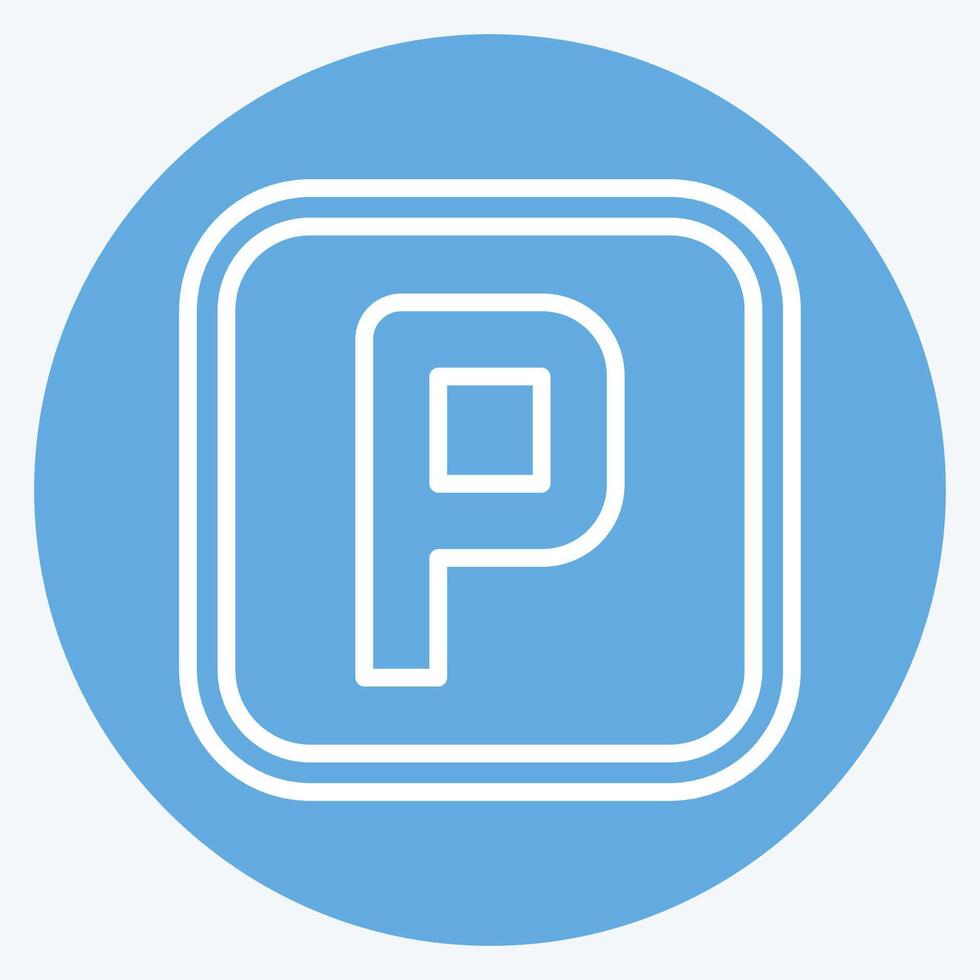 Icon Parking. related to Public symbol. blue eyes style. design editable vector