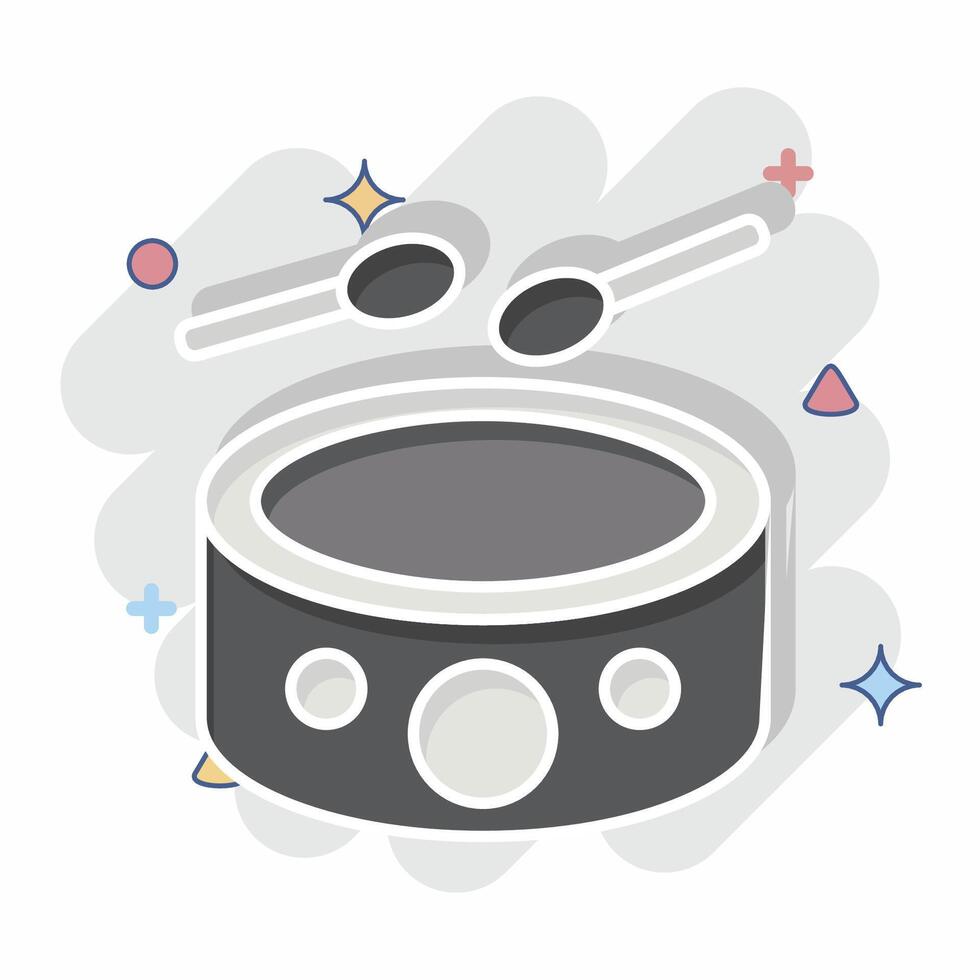 Icon Drumbeat. related to Hobbies symbol. comic style. design editable vector