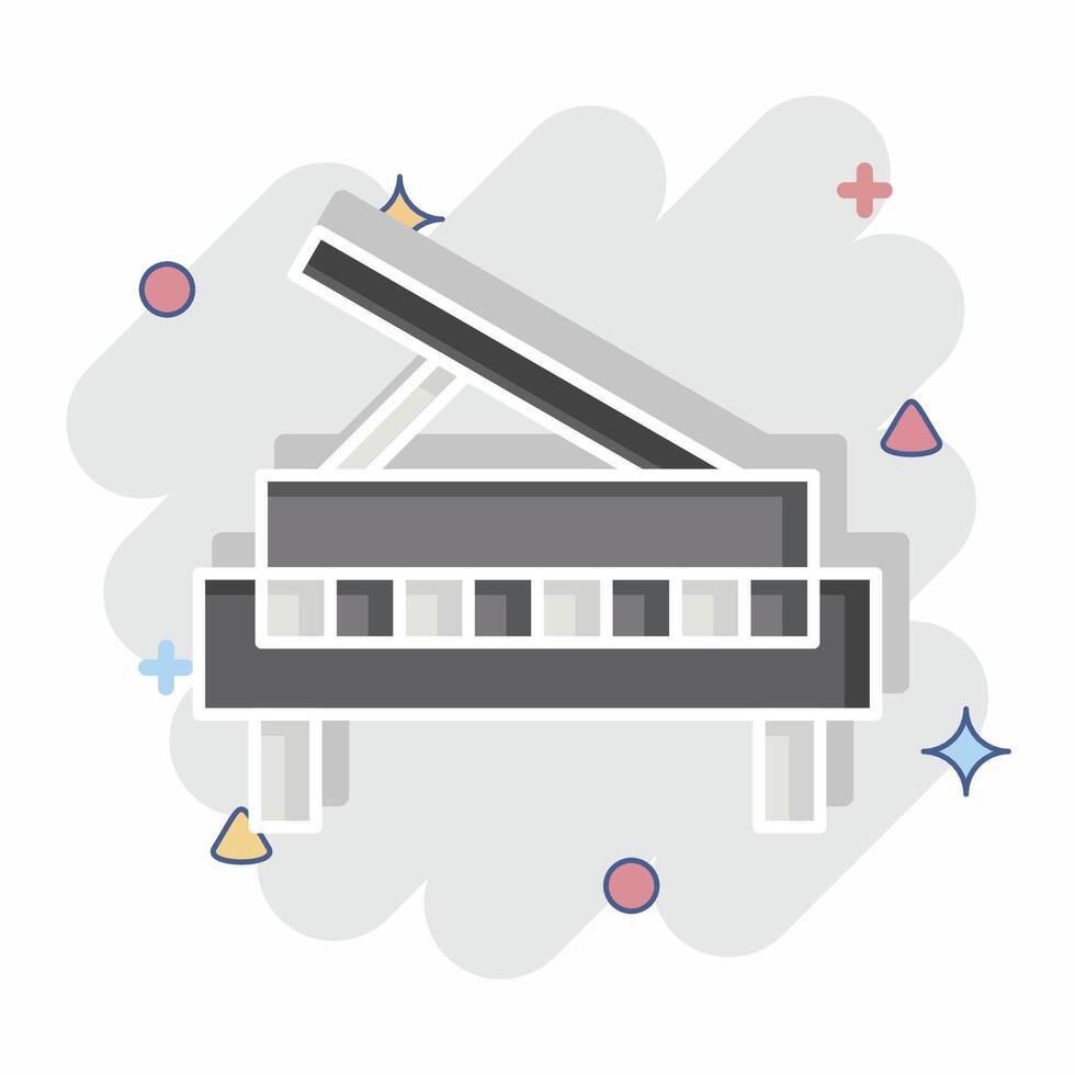 Icon Piano. related to Hobbies symbol. comic style. design editable vector