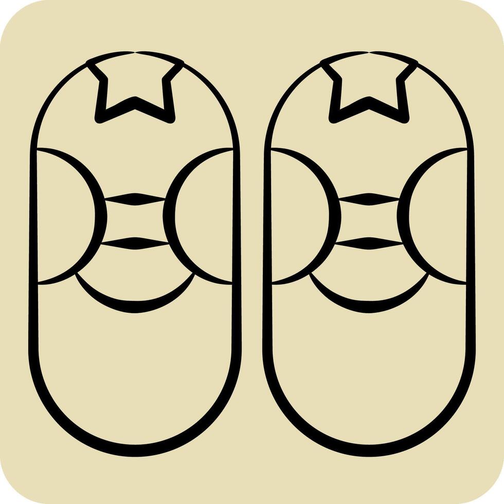 Icon Baby Shoe. related to Kindergarten symbol. hand drawn style. design editable vector