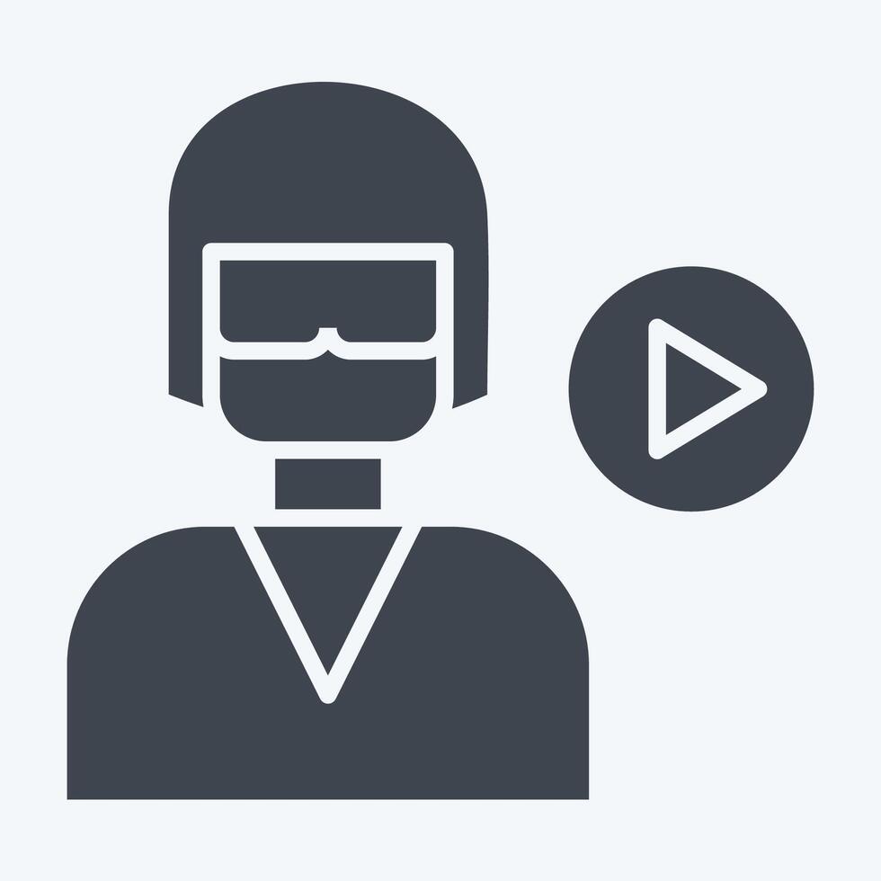 Icon Watching Movies. related to Hobbies symbol. glyph style. design editable vector