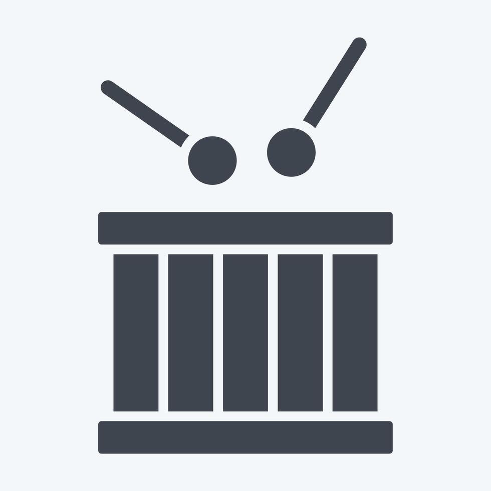 Icon Drum. related to Kindergarten symbol. glyph style. design editable vector