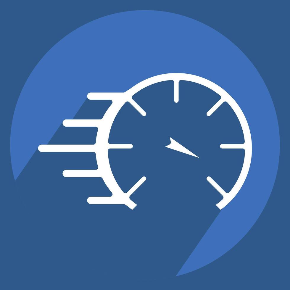 Icon Speed. related to Speed symbol. long shadow style. design editable vector