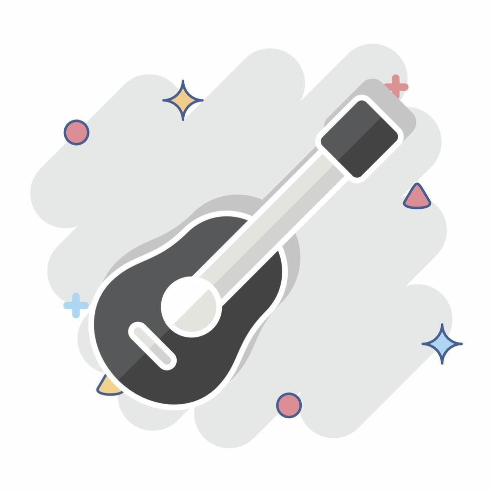 Icon Guitar. related to Hobbies symbol. comic style. design editable vector