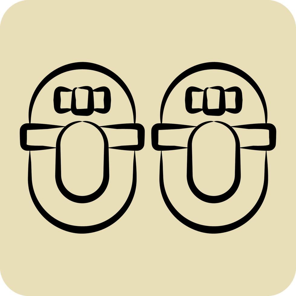 Icon Girl Shoe. related to Kindergarten symbol. hand drawn style. design editable vector