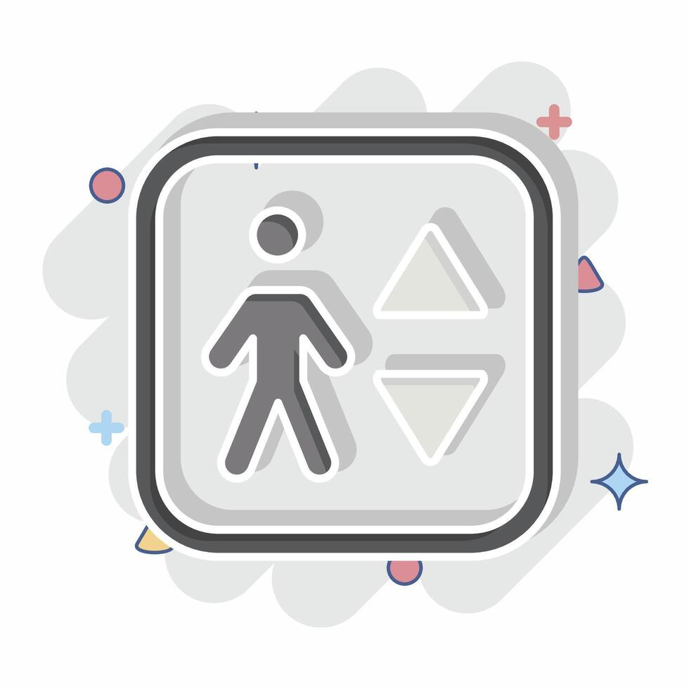 Icon Elevator. related to Public symbol. comic style. design editable vector
