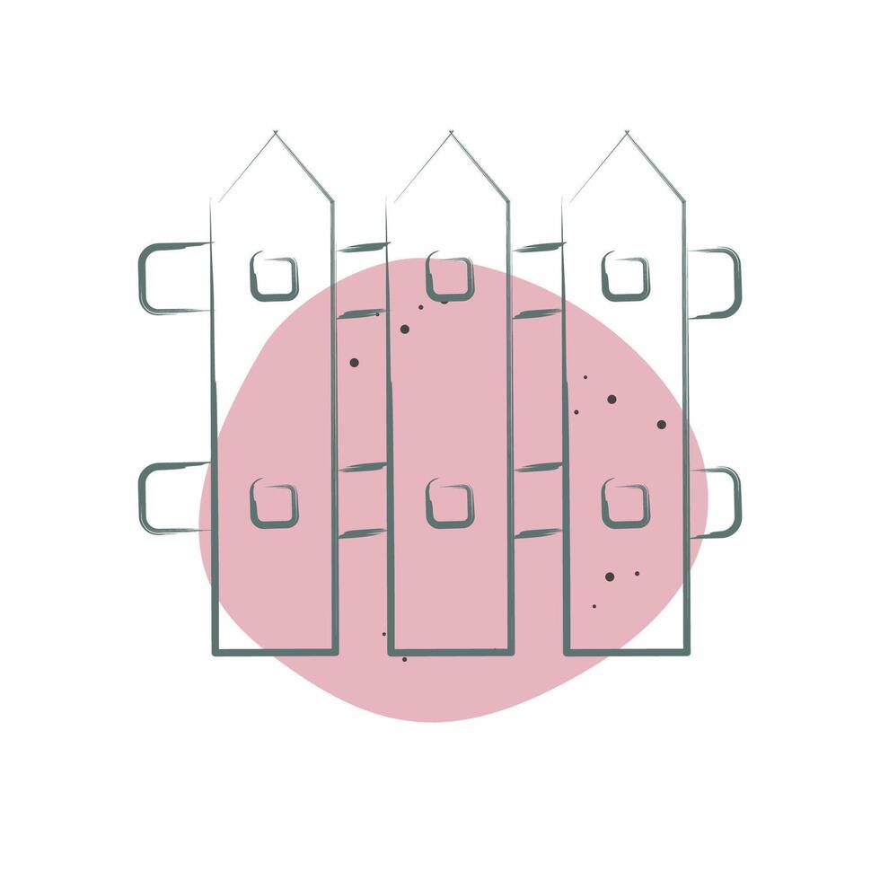 Icon Fence. related to Kindergarten symbol. Color Spot Style. design editable vector