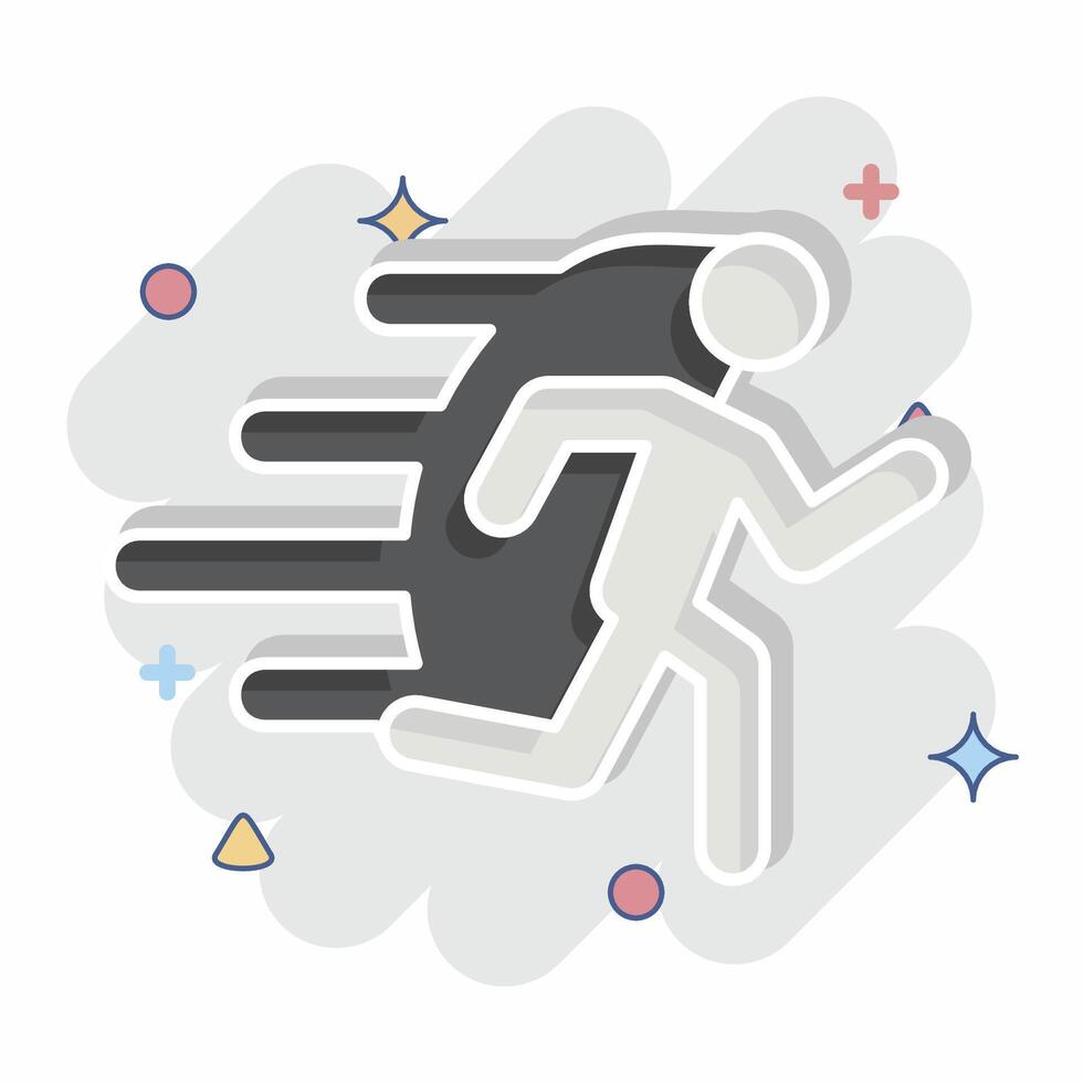 Icon Run. related to Speed symbol. comic style. design editable vector