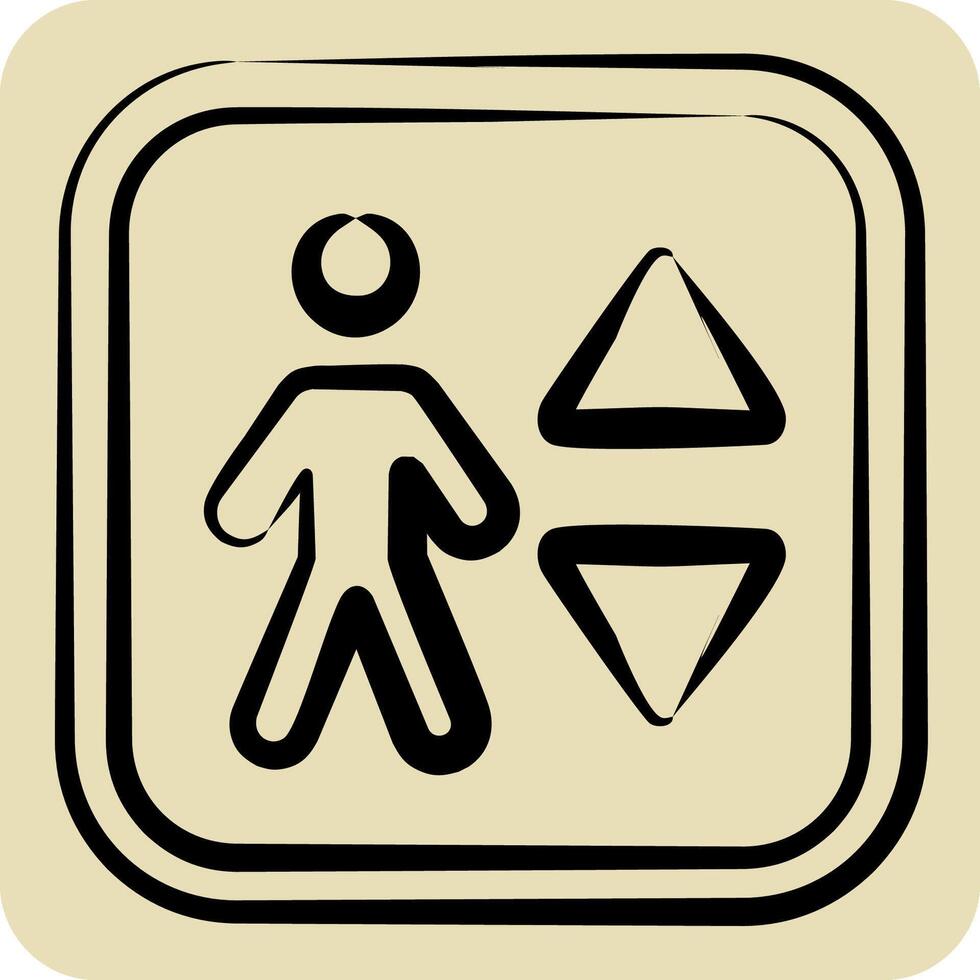 Icon Elevator. related to Public symbol. hand drawn style. design editable vector