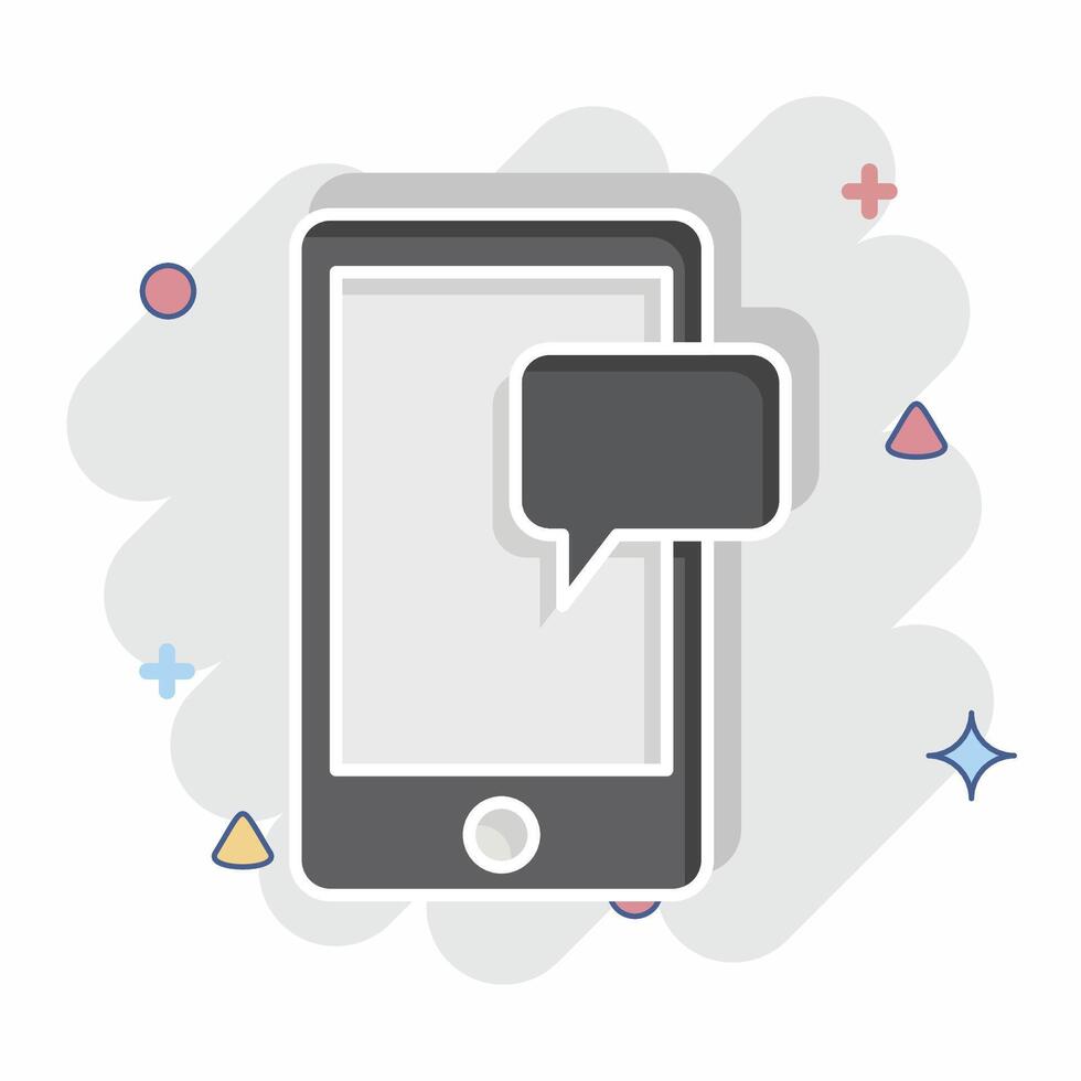 Icon Mobile Chat. related to Hobbies symbol. comic style. design editable vector