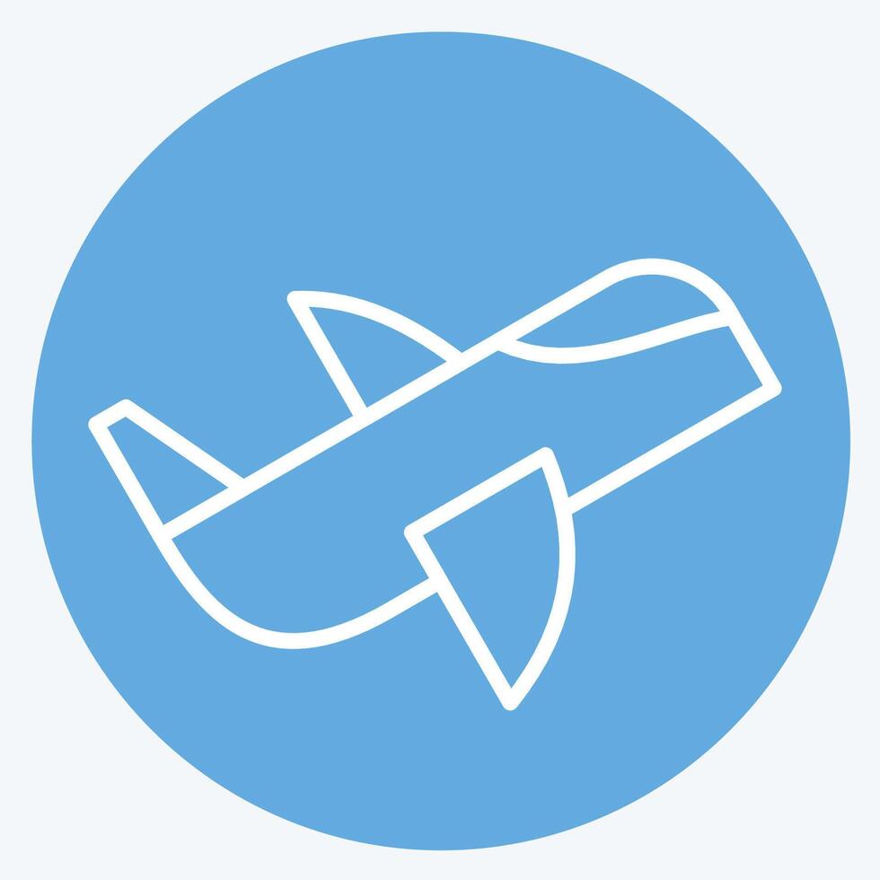Icon Airplane. related to Hobbies symbol. blue eyes style. design editable vector