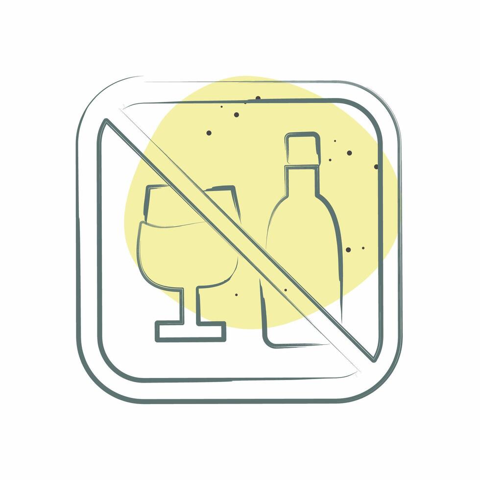 Icon No Alcohol. related to Public symbol. Color Spot Style. design editable vector