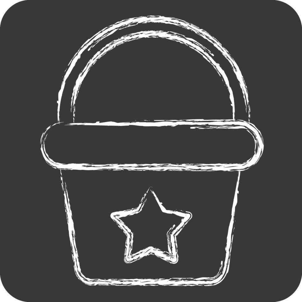 Icon Bucket. related to Kindergarten symbol. chalk Style. design editable vector