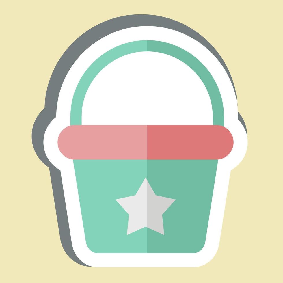 Sticker Bucket. related to Kindergarten symbol. design editable vector
