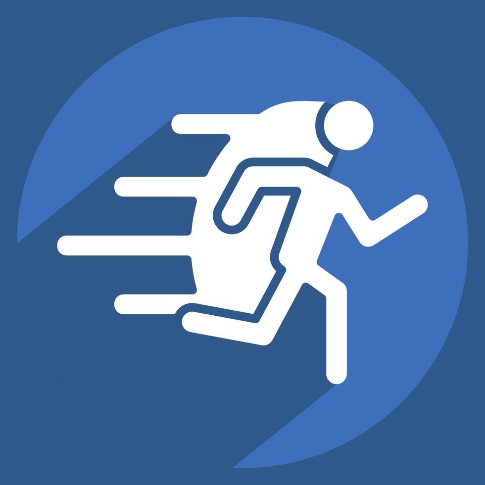 Icon Run. related to Speed symbol. long shadow style. design editable vector