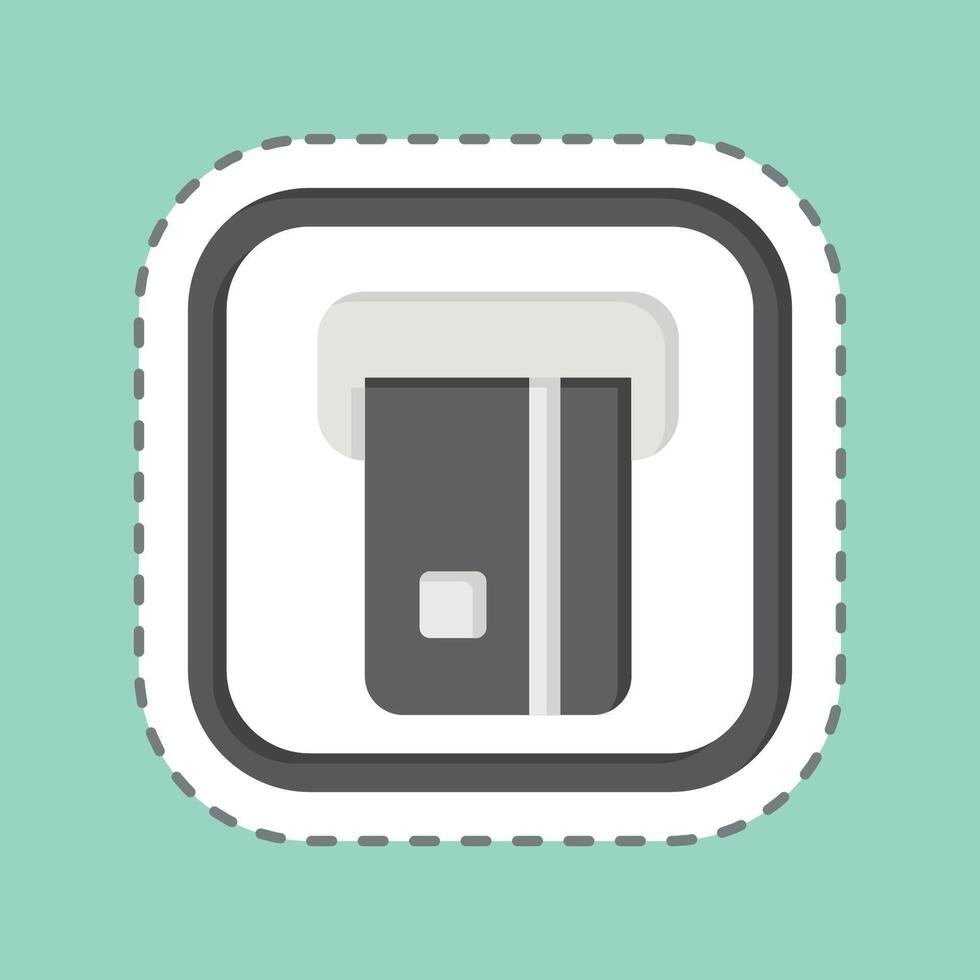 Sticker line cut ATM. related to Public symbol. design editable vector