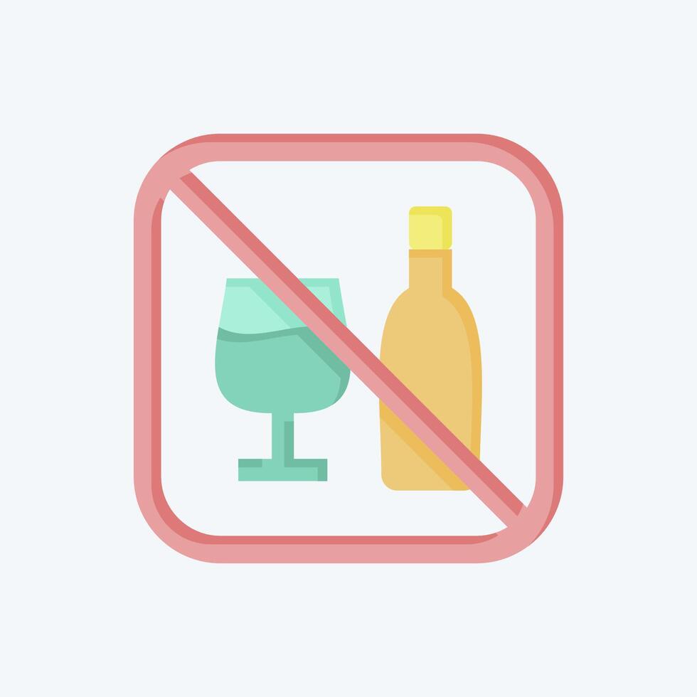 Icon No Alcohol. related to Public symbol. flat style. design editable vector