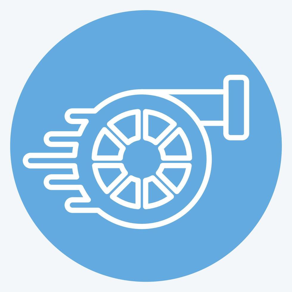 Icon Turbo. related to Speed symbol. blue eyes style. design editable vector