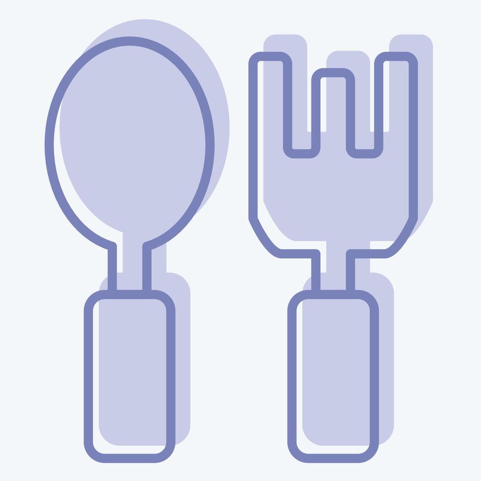 Icon Cutlery. related to Kindergarten symbol. two tone style. design editable vector