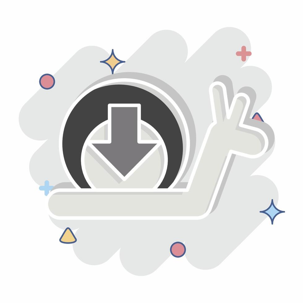 Icon Slow. related to Speed symbol. comic style. design editable vector