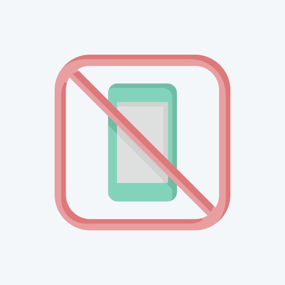 Icon No Phone. related to Public symbol. flat style. design editable vector