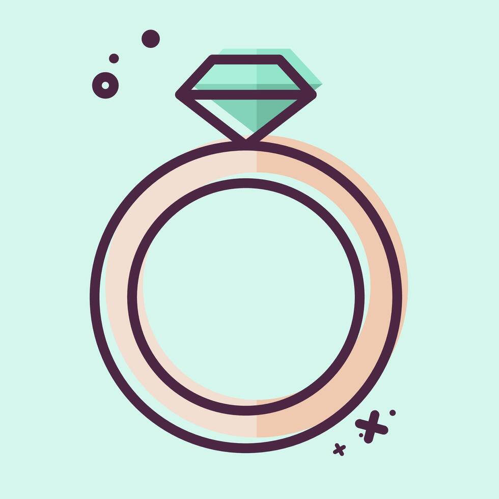 Icon Ring. related to Women symbol. MBE style. design editable vector