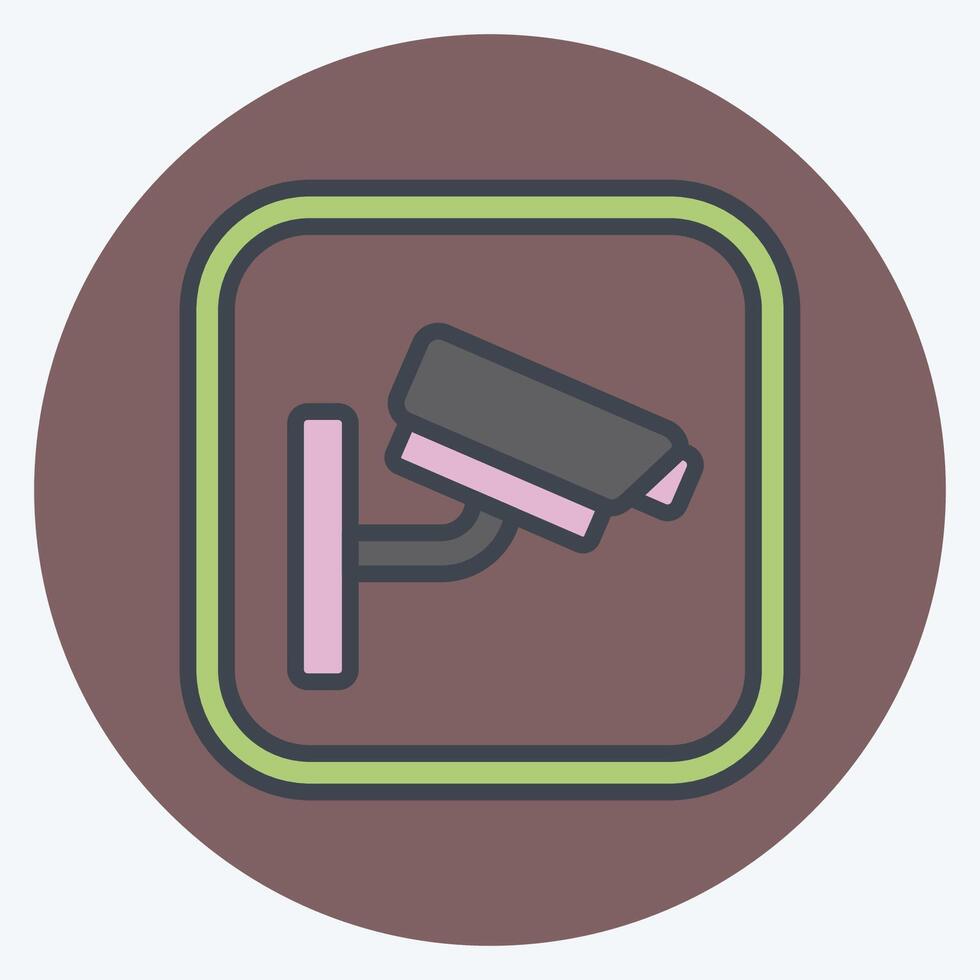 Icon Cctv. related to Public symbol. color mate style. design editable vector