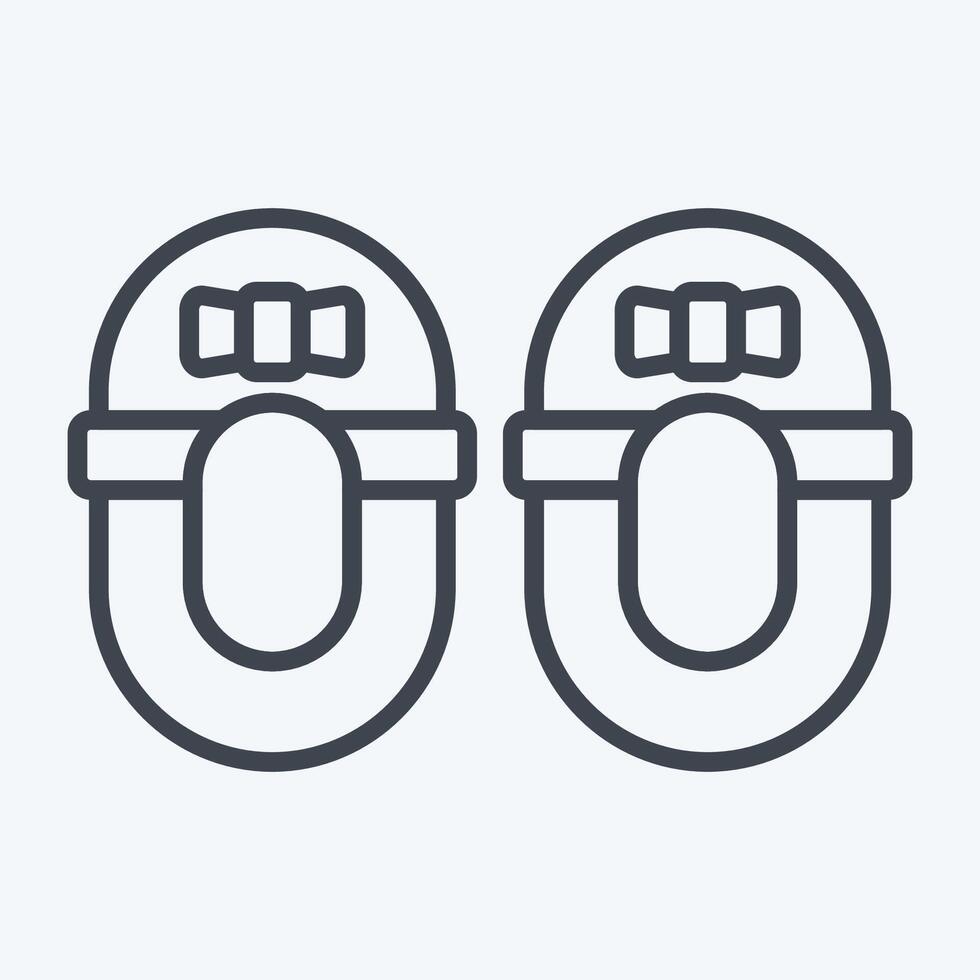 Icon Girl Shoe. related to Kindergarten symbol. line style. design editable vector