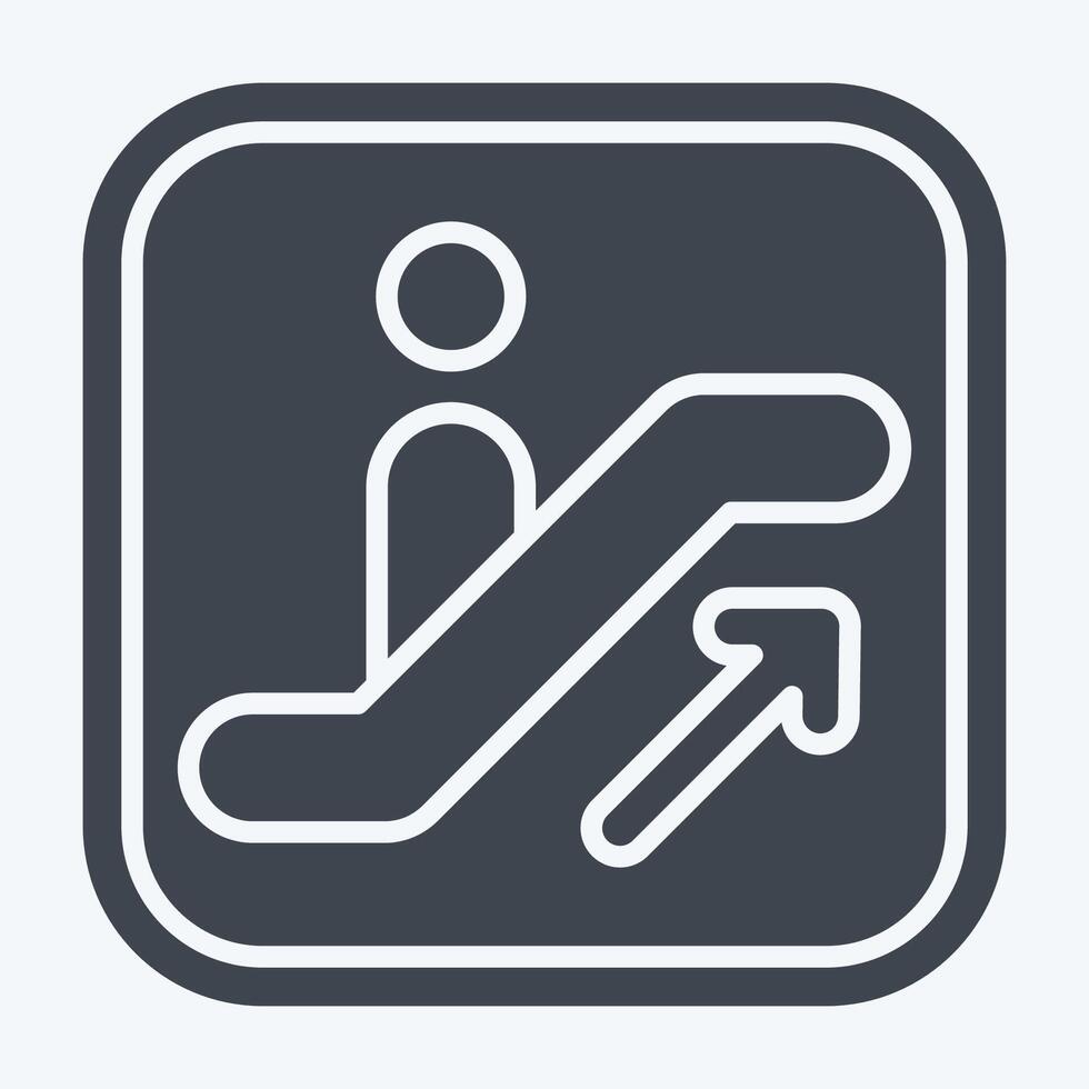 Icon Escalator. related to Public symbol. glyph style. design editable vector