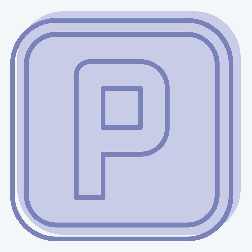 Icon Parking. related to Public symbol. two tone style. design editable vector