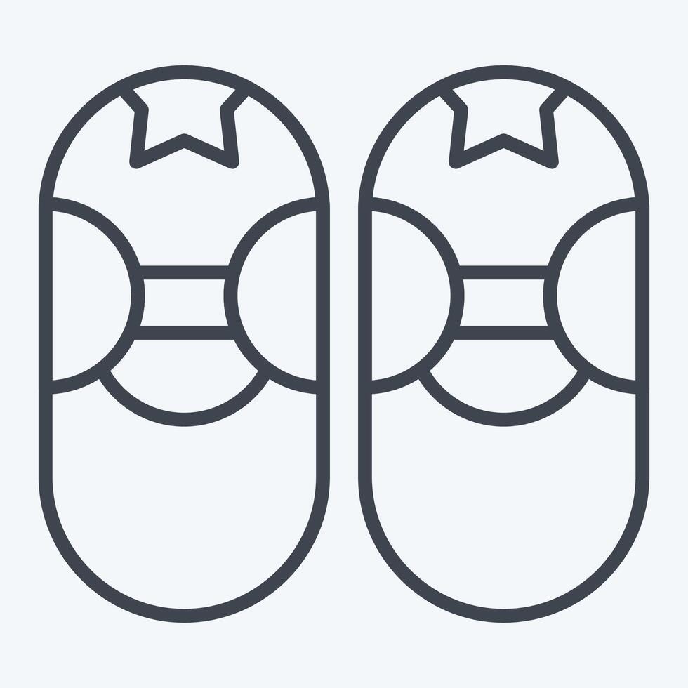 Icon Baby Shoe. related to Kindergarten symbol. line style. design editable vector