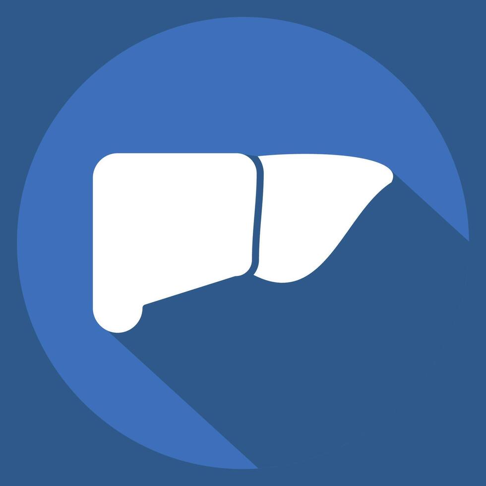 Icon Liver. related to Healthcare symbol. long shadow style. design editable vector