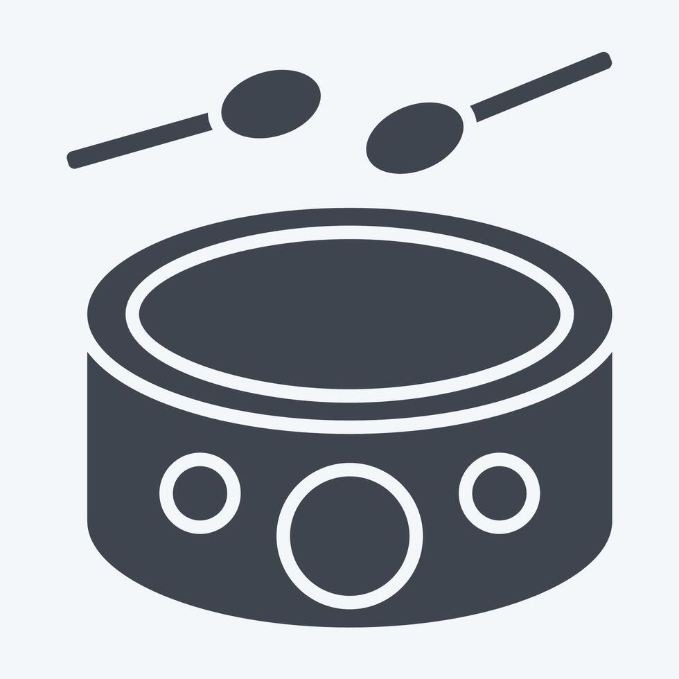 Icon Drumbeat. related to Hobbies symbol. glyph style. design editable vector
