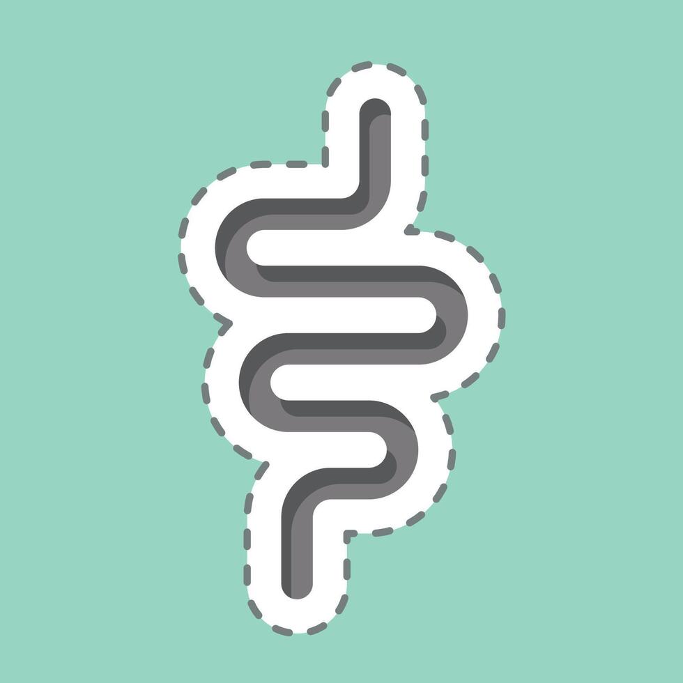 Sticker line cut Intestine. related to Healthcare symbol. design editable vector