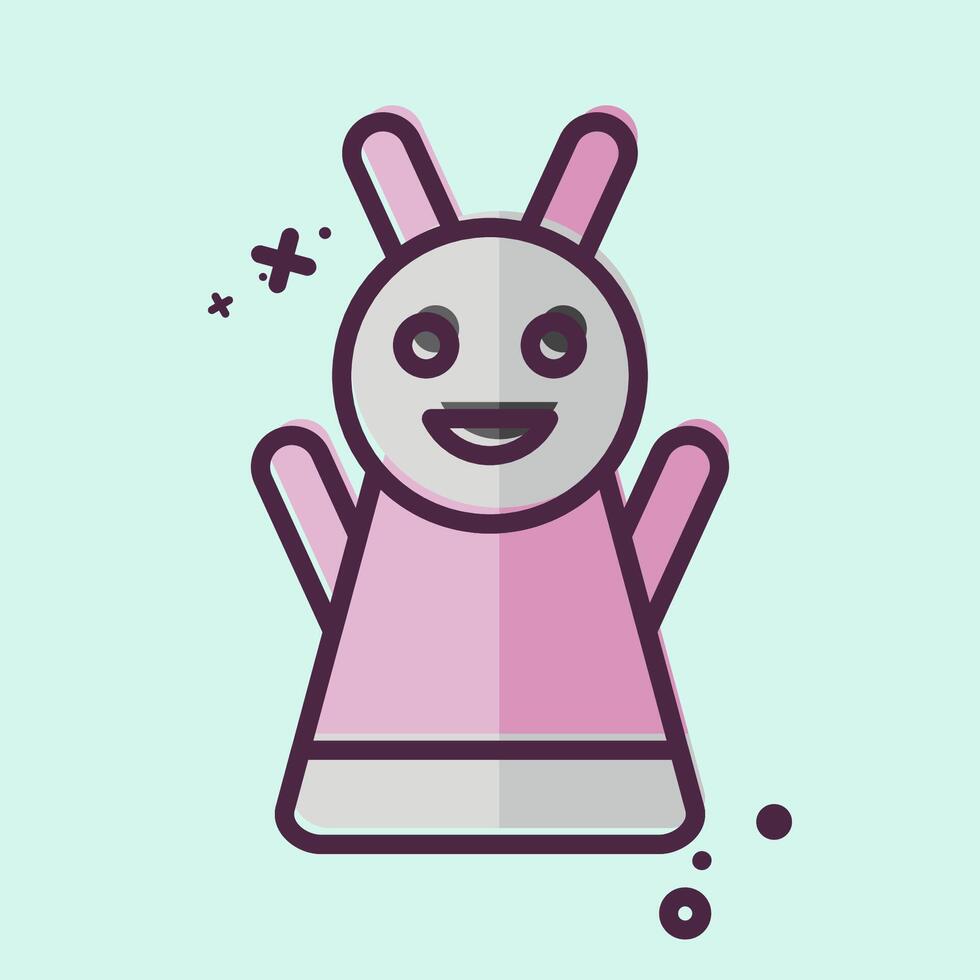 Icon Hand Puppet. related to Kindergarten symbol. MBE style. design editable vector