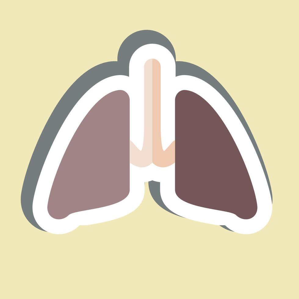Sticker Lung. related to Healthcare symbol. design editable vector