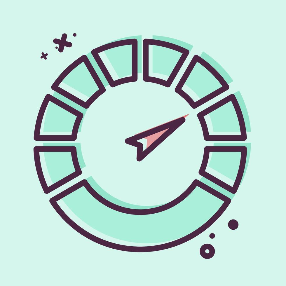 Icon Speedometer. related to Speed symbol. MBE style. design editable vector