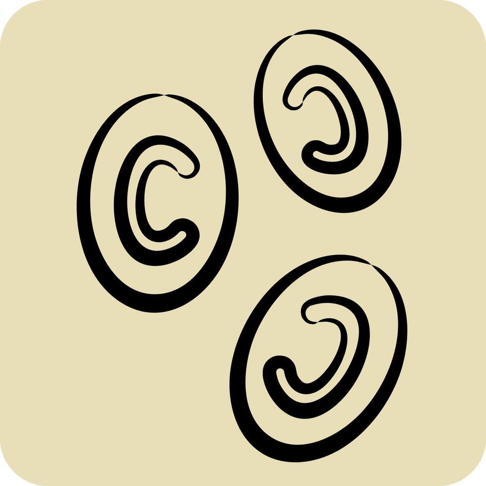 Icon Red Blood Cells. related to Healthcare symbol. hand drawn style. design editable vector