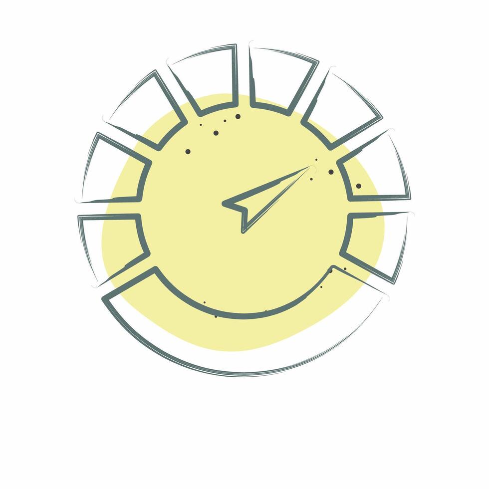 Icon Speedometer. related to Speed symbol. Color Spot Style. design editable vector