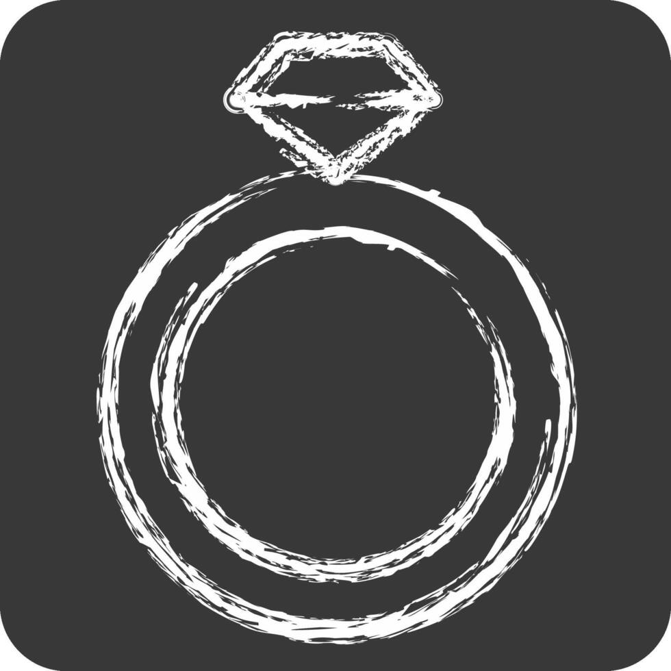 Icon Ring. related to Women symbol. chalk Style. design editable vector