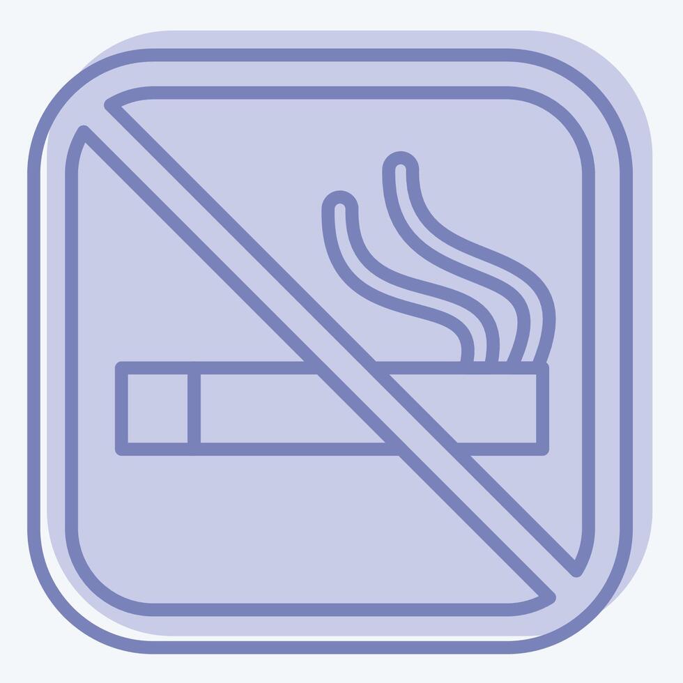 Icon No Smoking. related to Public symbol. two tone style. design editable vector