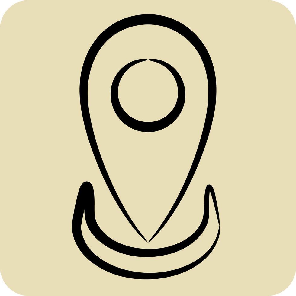 Icon Location. related to Healthcare symbol. hand drawn style. design editable vector