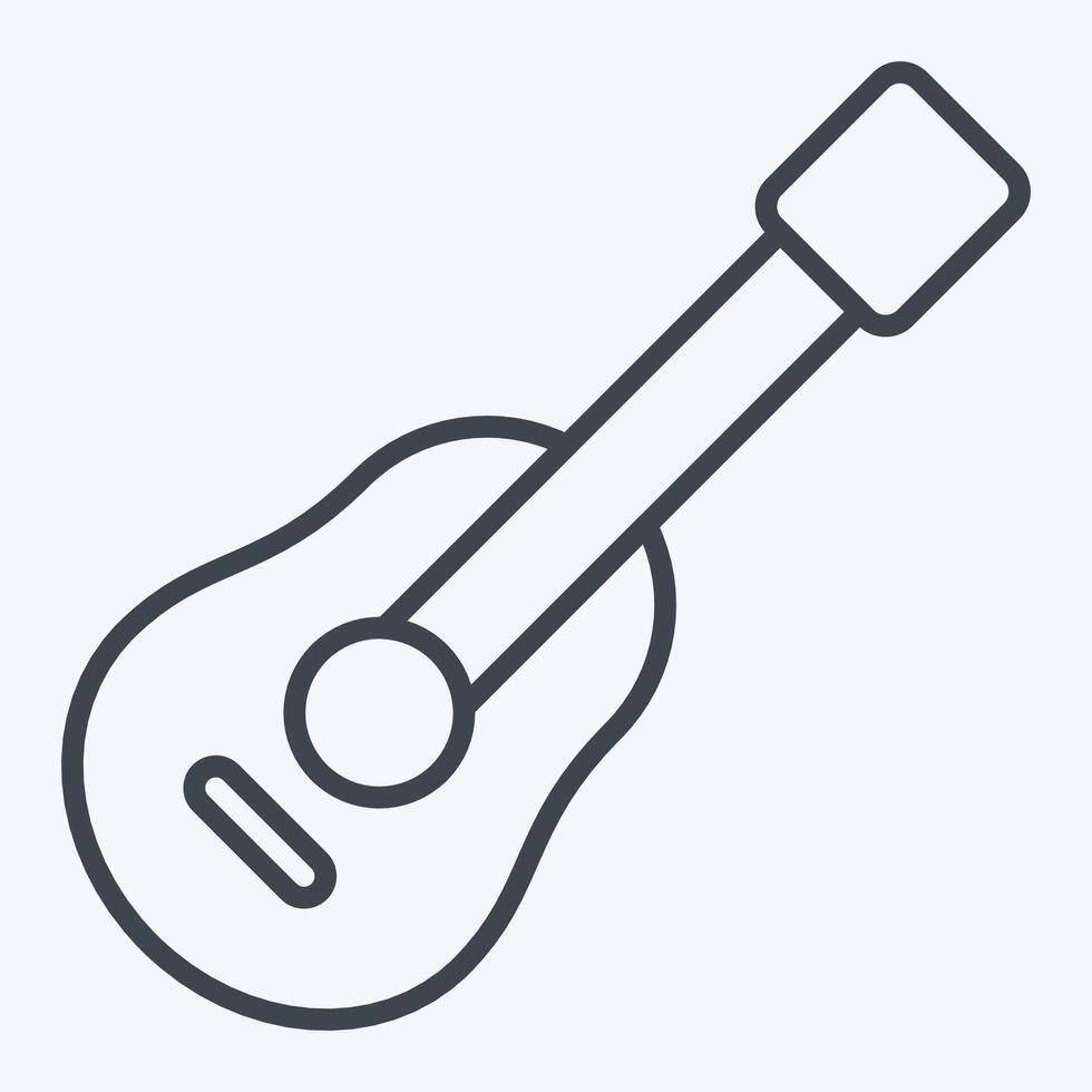 Icon Guitar. related to Hobbies symbol. line style. design editable vector