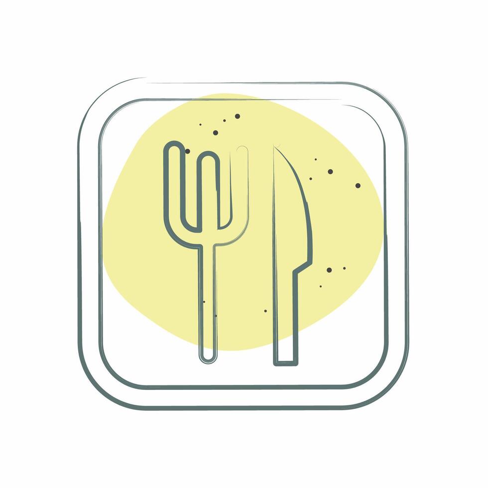 Icon Restaurant. related to Public symbol. Color Spot Style. design editable vector