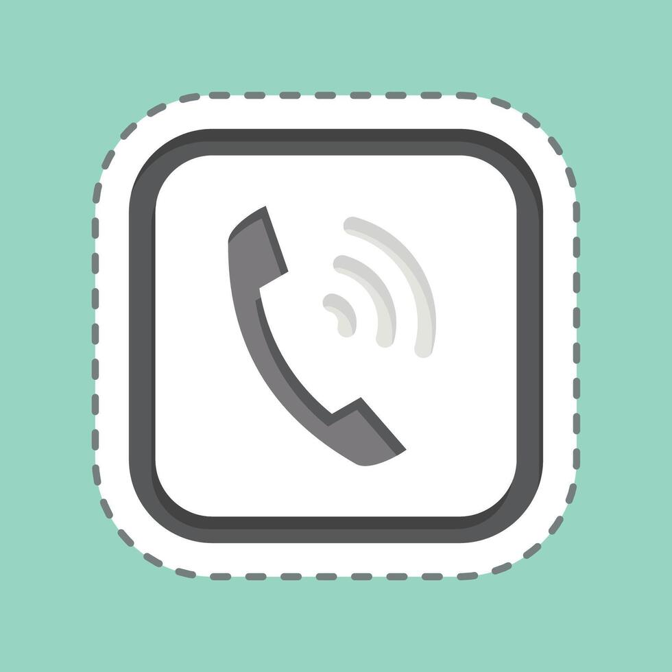 Sticker line cut Phone. related to Public symbol. design editable vector
