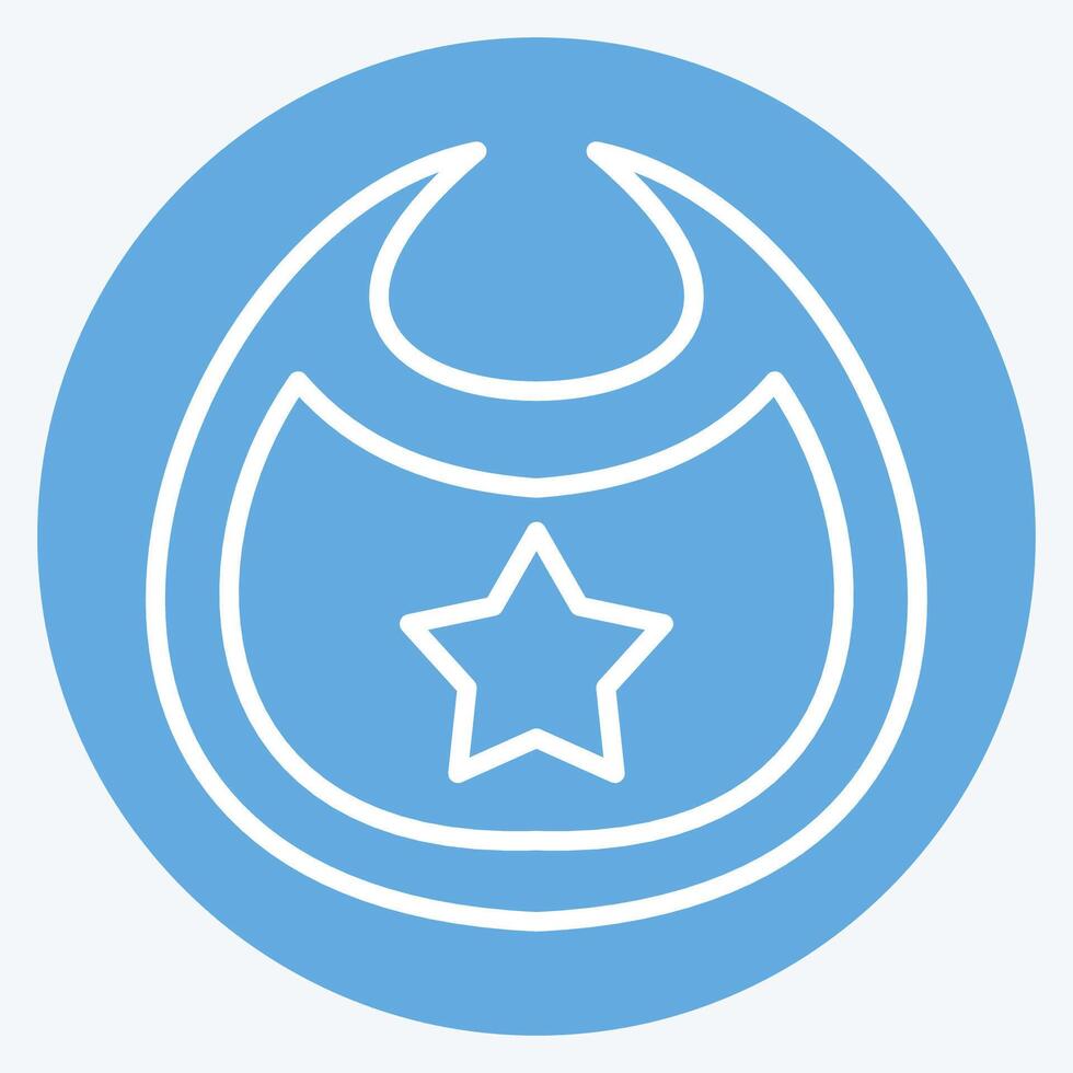 Icon Baby Bibs. related to Kindergarten symbol. blue eyes style. design editable vector