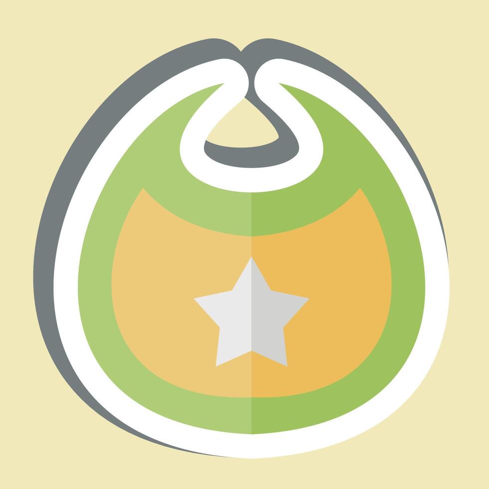 Sticker Baby Bibs. related to Kindergarten symbol. design editable vector