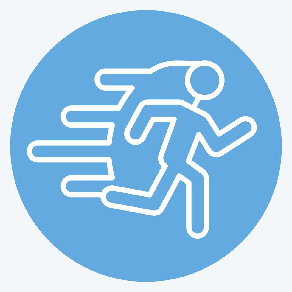 Icon Run. related to Speed symbol. blue eyes style. design editable vector